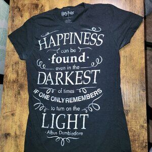 Harry Potter Black Tee with Albus Dumbledore Quote